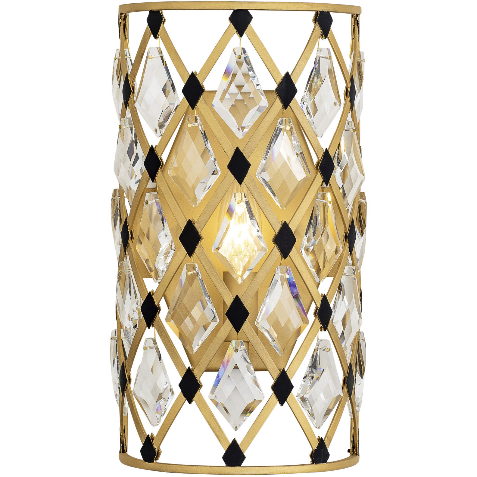 Windsor Sconce Wall Light in French Gold and Matte Black