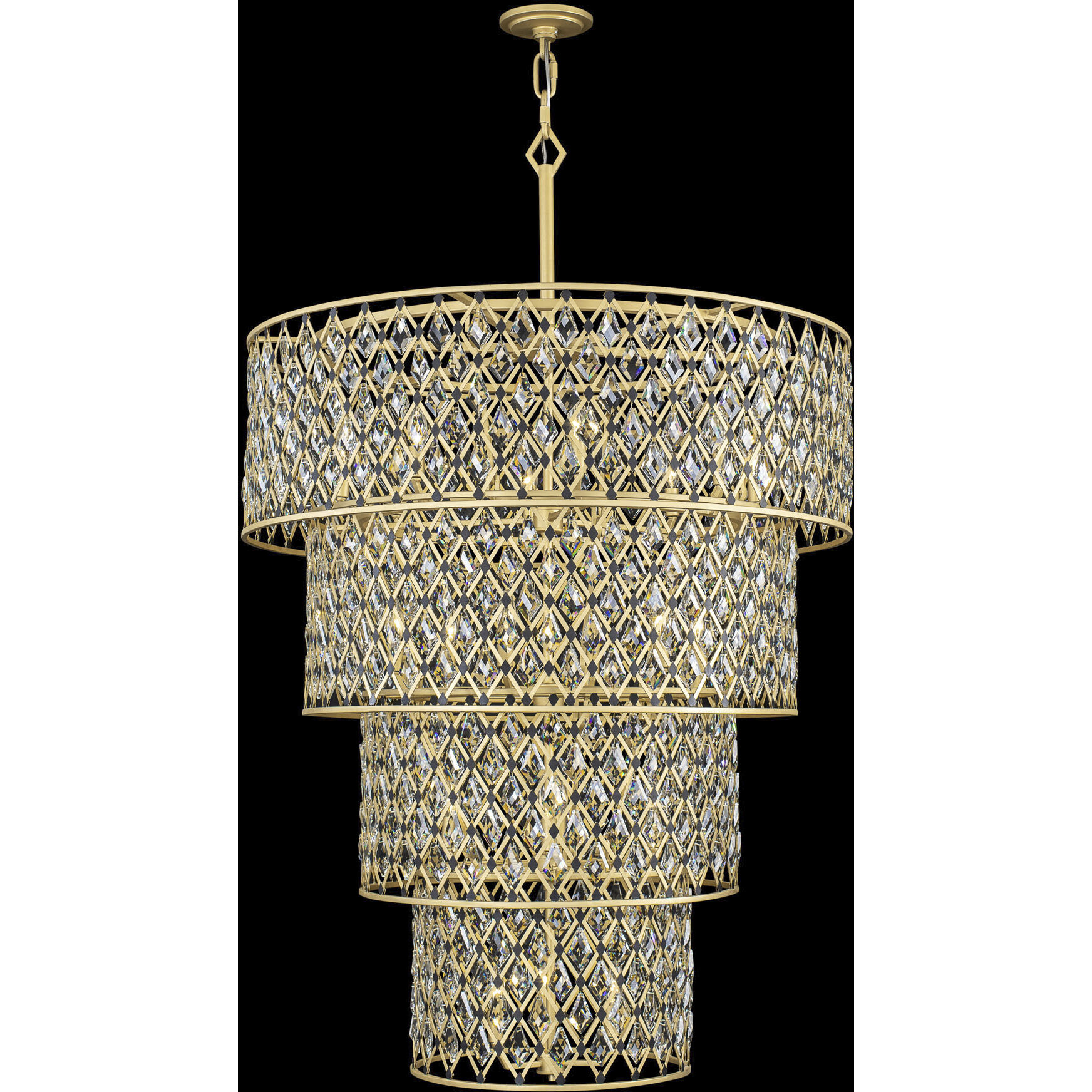 Windsor 21 Light 40 inch French Gold and Matte Black Chandelier Ceiling Light
