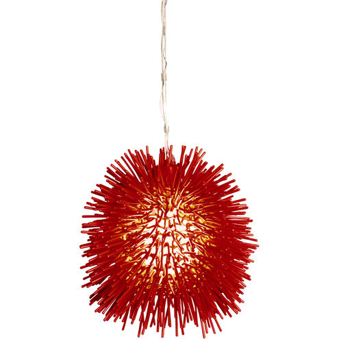 Urchin 1 Light 9 inch Super Red Mini Pendant Ceiling Light