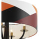 Patchwork 4 Light 24 inch Black with Satin Brass with Patchwork Pendant Ceiling Light