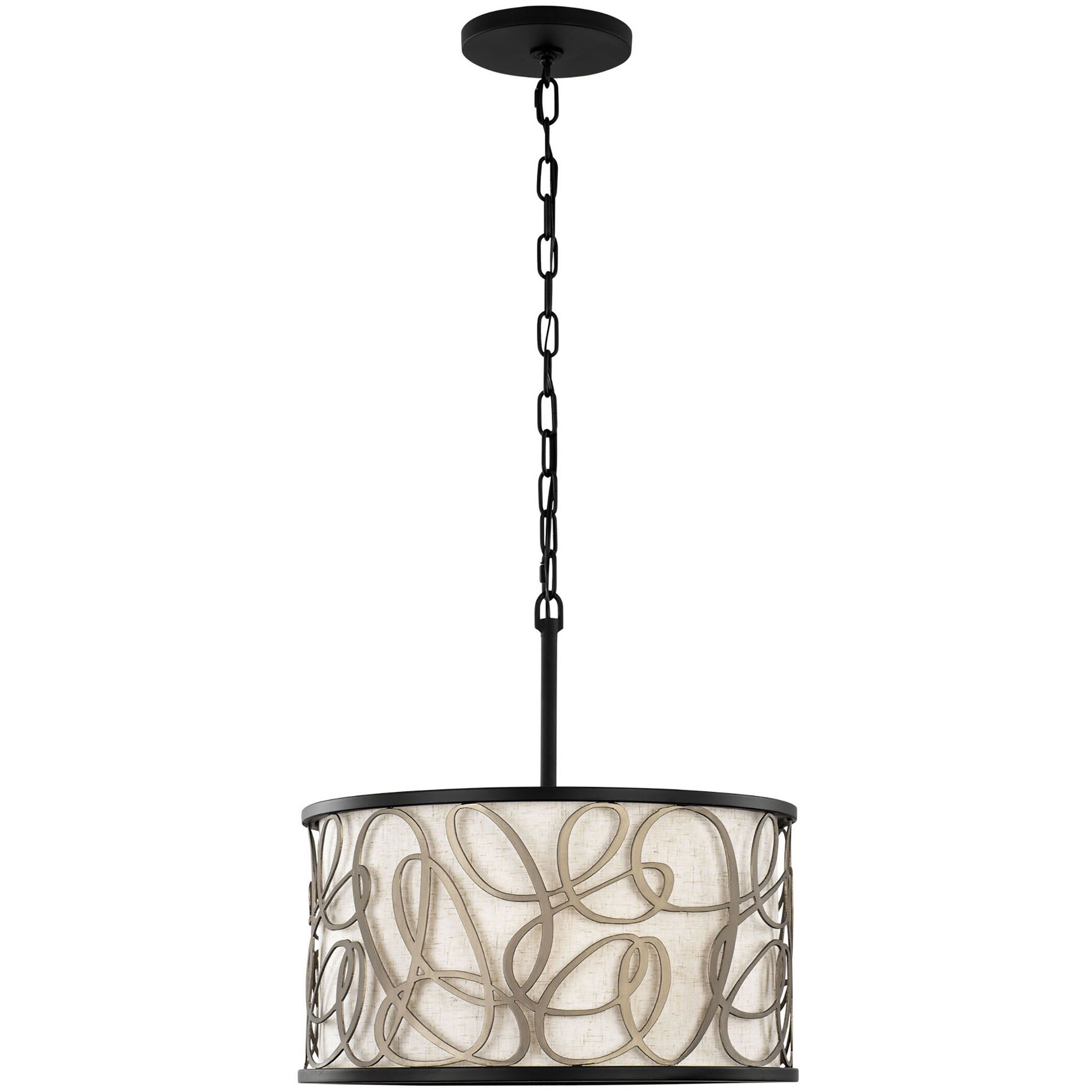 Scribble 3 Light 18 inch Matte Black Pendant Ceiling Light, Smithsonian Collaboration