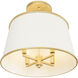 Coco 4 Light 16 inch Matte White/French Gold Pendant Ceiling Light