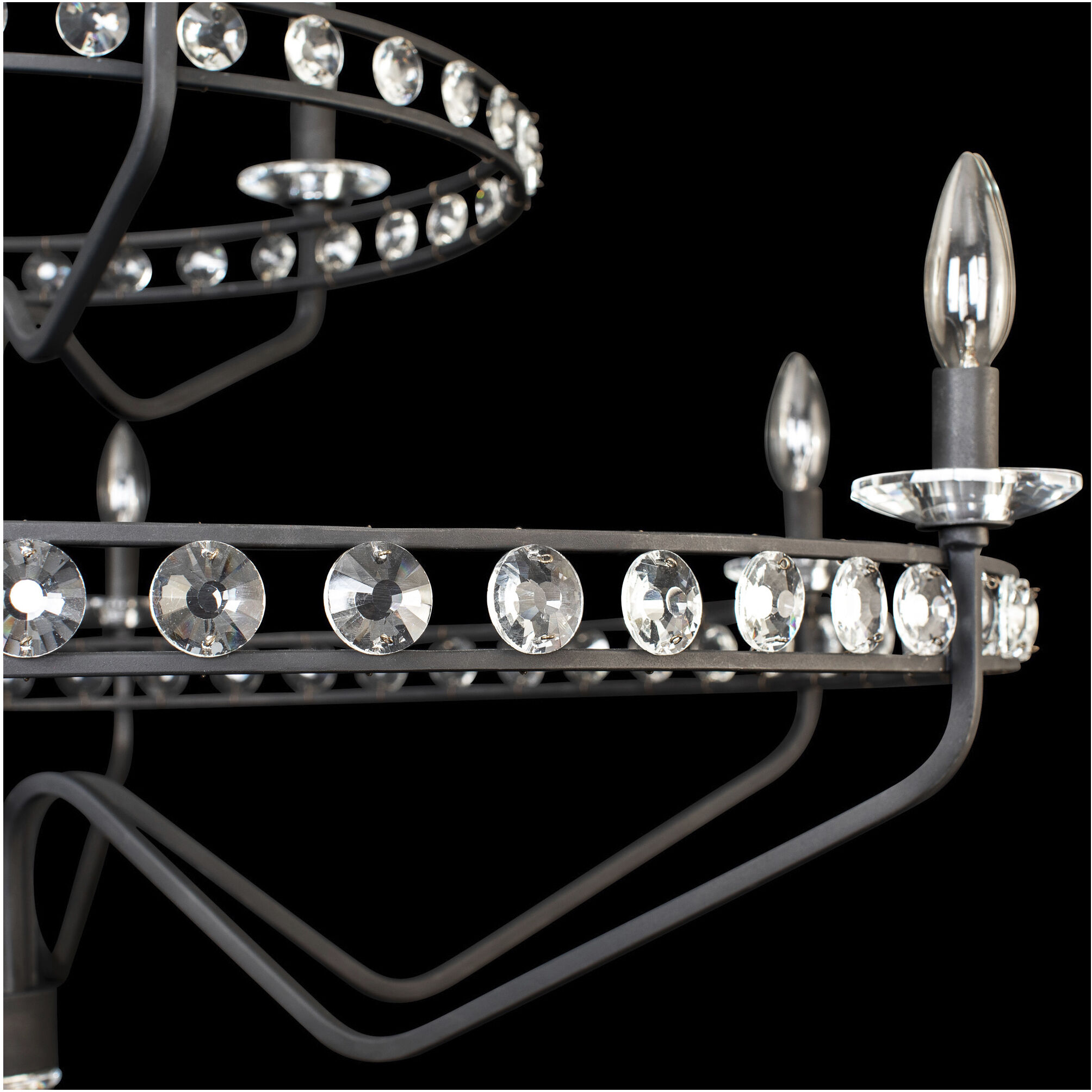 Monroe 9 Light 40 inch Carbon Black Chandelier Ceiling Light