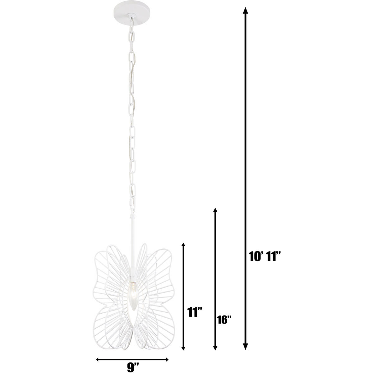 Monarch 1 Light 9 inch White Mini Pendant Ceiling Light