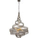 Flow 6 Light 26 inch Gold Pendant Ceiling Light in Matte Black/French Gold