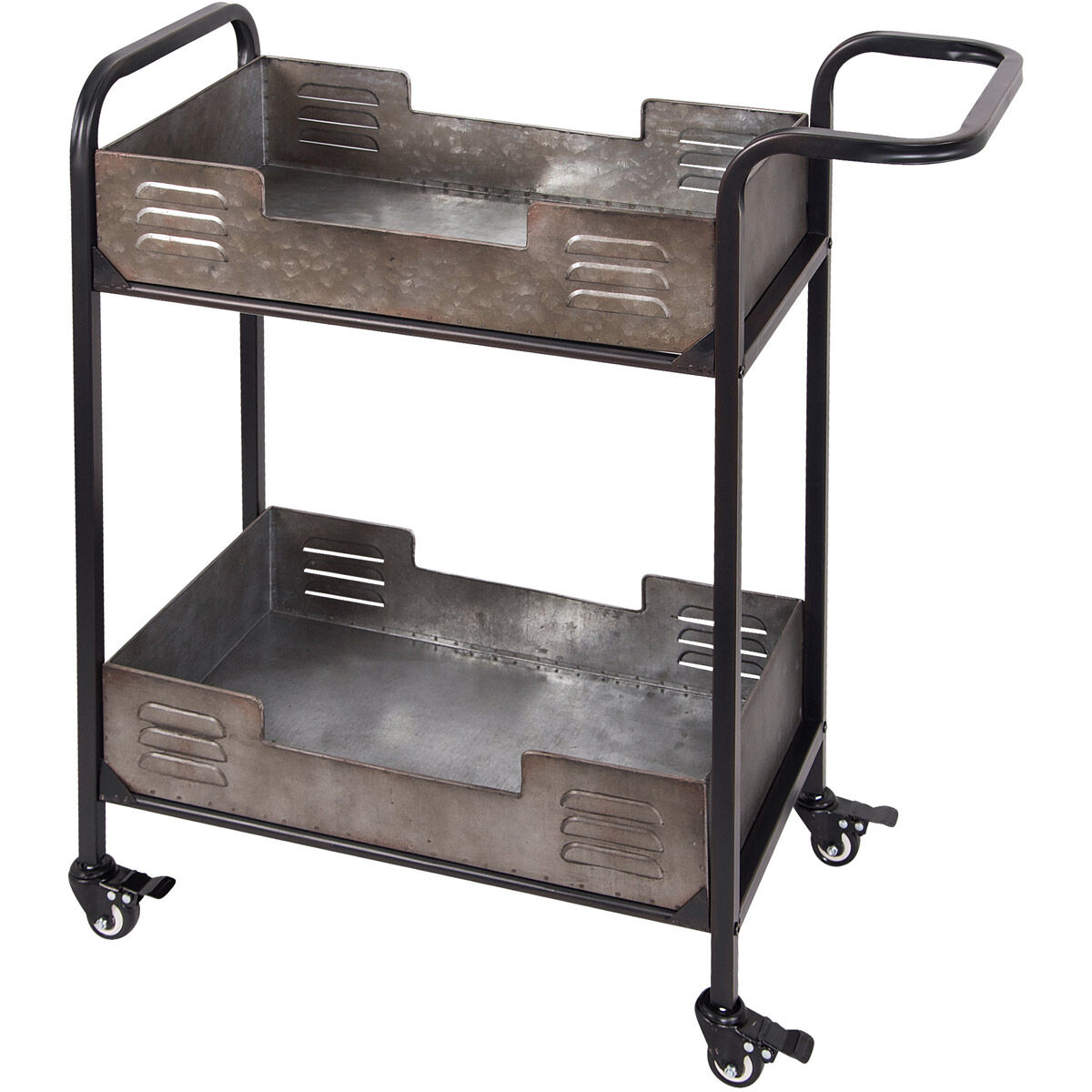 Varaluz Casa Black Weathered and Galvanized Bar Cart, Varaluz Casa
