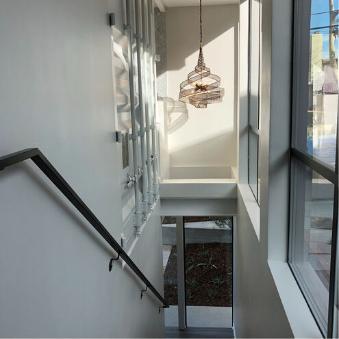 Flow 6 Light 26 inch Hammered Ore Pendant Ceiling Light