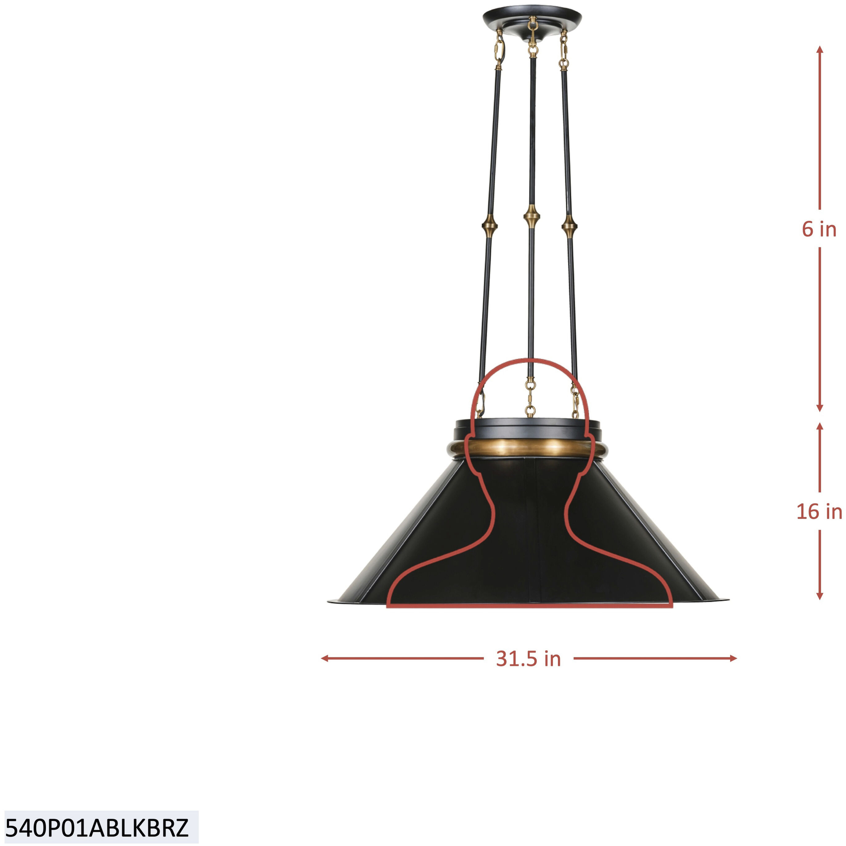 Mood Swings 1 Light 31.5 inch Heritage Black and Heritage Bronze Pendant Ceiling Light