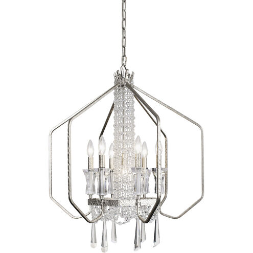 Barcelona 7 Light 26 inch Transcend Silver and Clear Pendant Ceiling Light