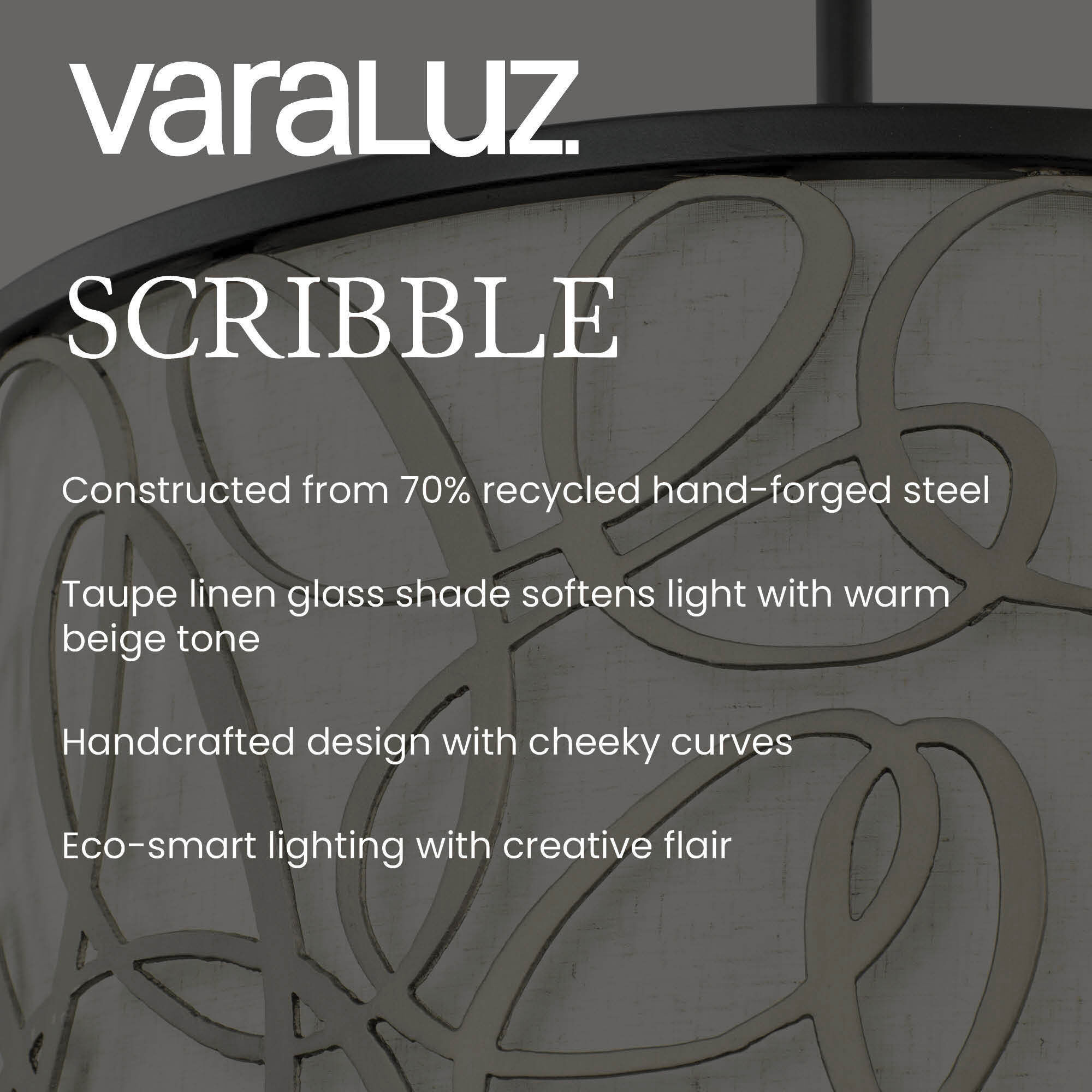 Scribble 6 Light 28 inch Matte Black with Artifact Pendant Ceiling Light, Smithsonian Collaboration