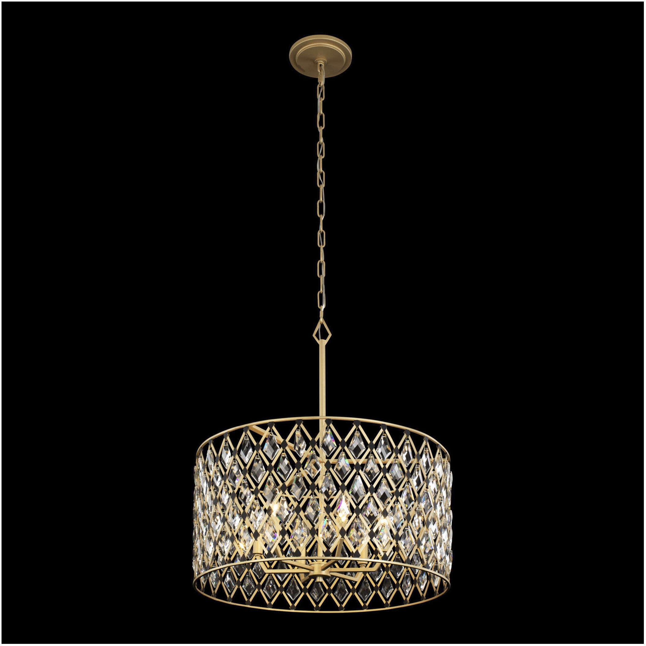 Windsor 6 Light 25 inch French Gold and Matte Black Pendant Ceiling Light