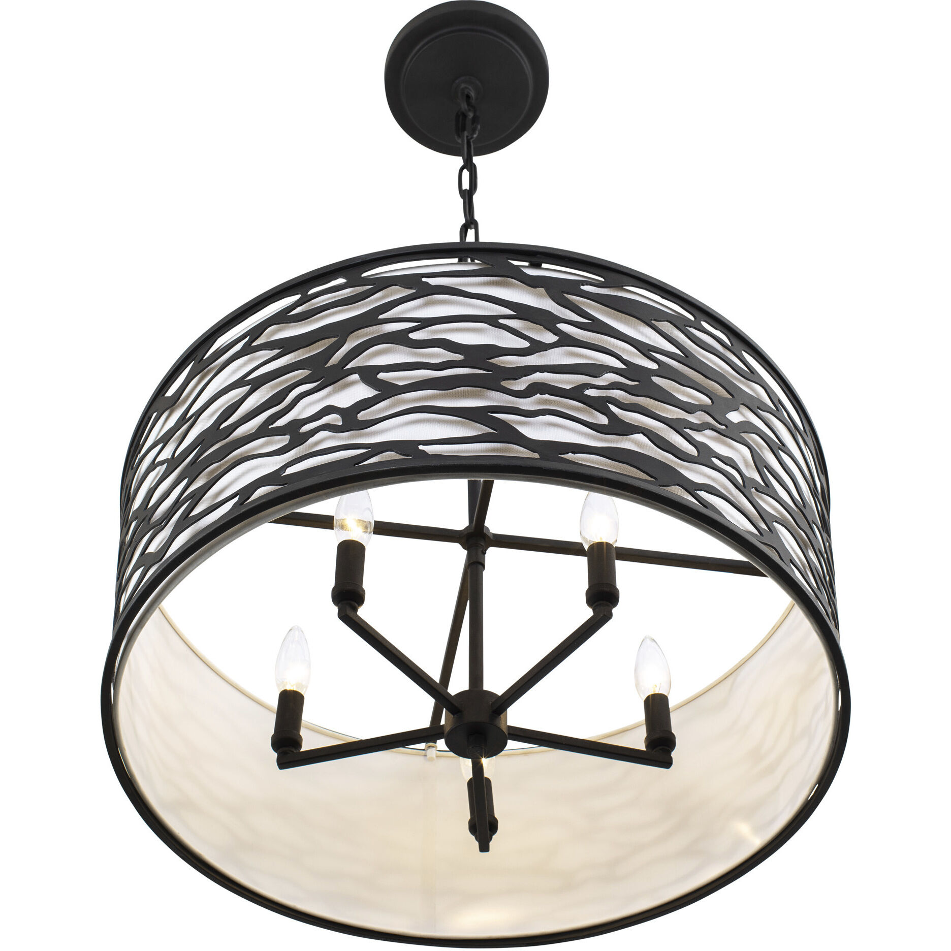 Kato 5 Light 24 inch Carbon Black Semi-Flush Mount Ceiling Light