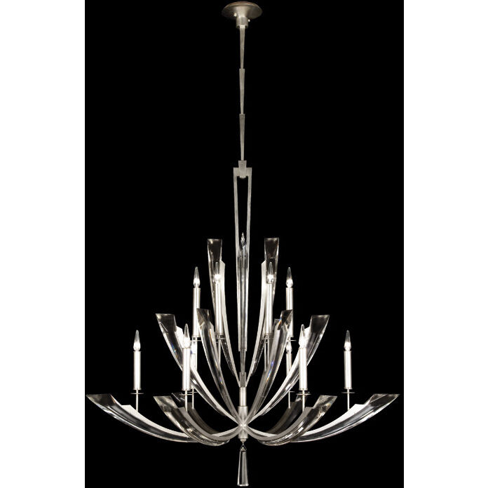 Vol de Cristal 12 Light 54 inch Silver Chandelier Ceiling Light