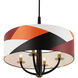Patchwork 4 Light 24 inch Black with Satin Brass with Patchwork Pendant Ceiling Light
