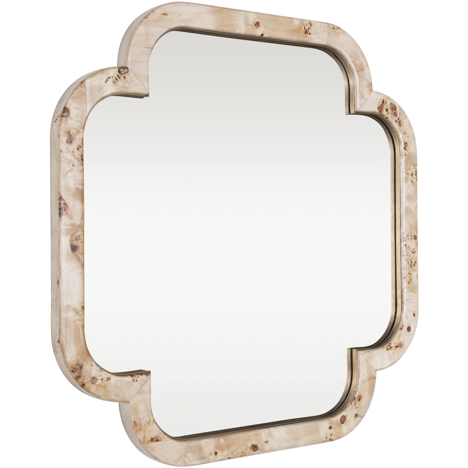 Swiss 50 X 50 inch Poplar Burl with Weathered Brass Wall Mirror, Varaluz Casa