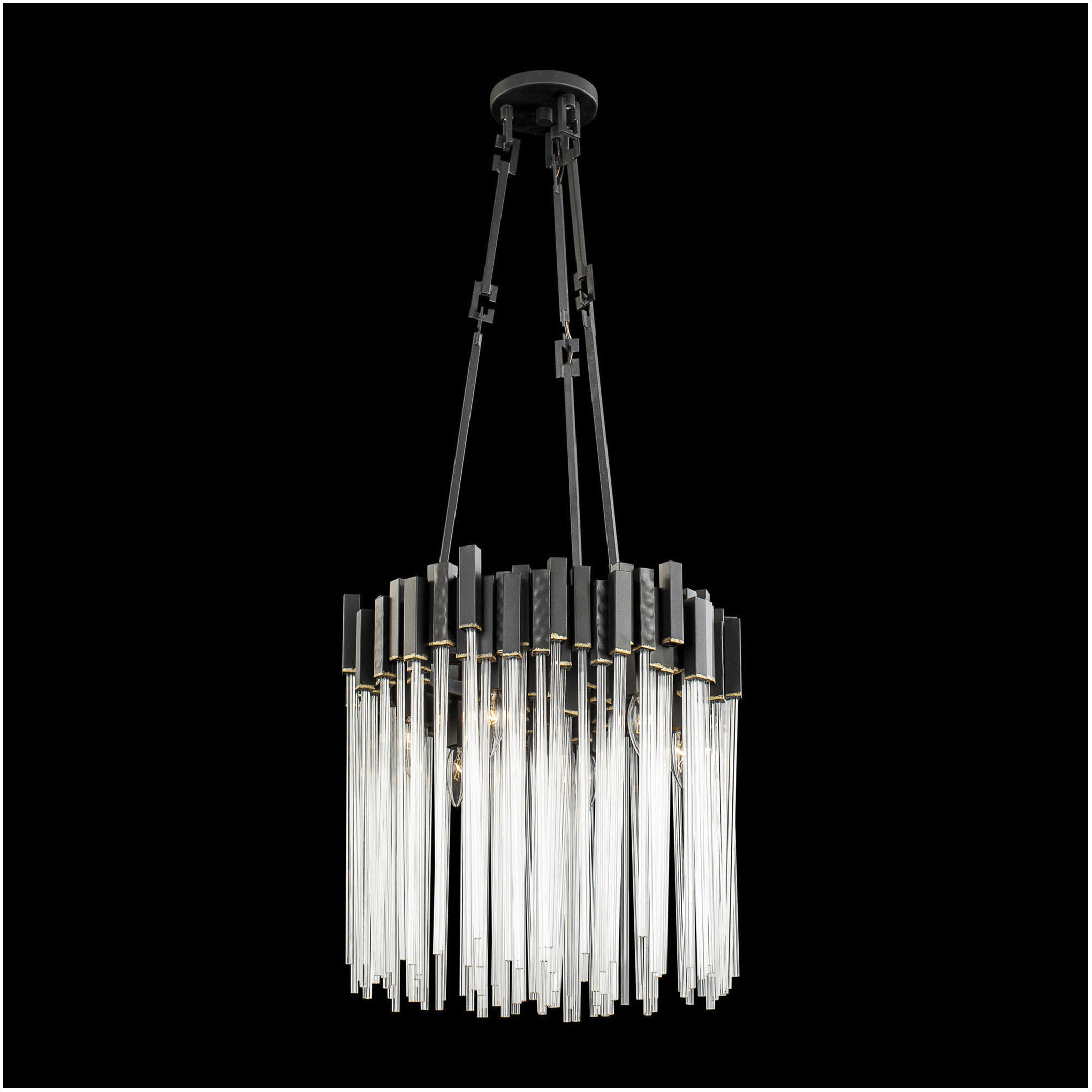 Matrix 6 Light 18.5 inch Matte Black and French Gold Pendant Ceiling Light
