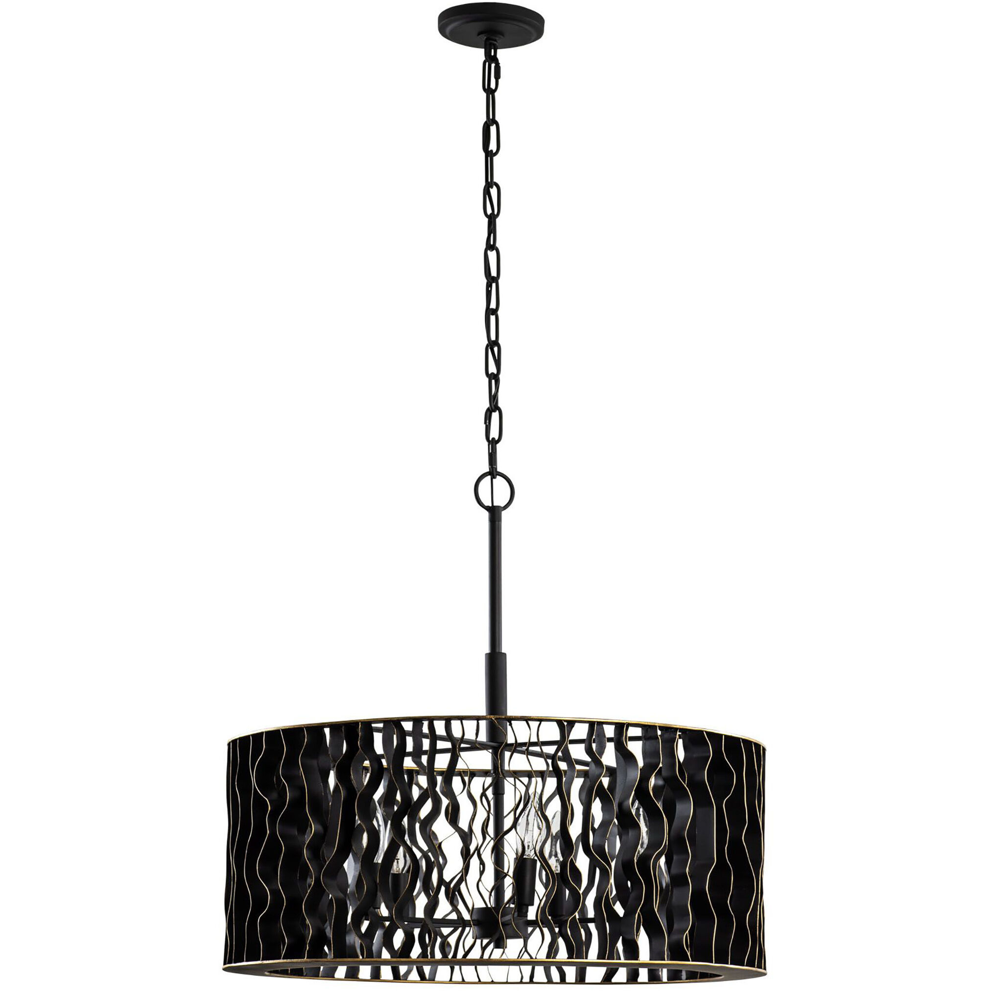 Estela 5 Light 24 inch Matte Black Pendant Ceiling Light, Smithsonian Collaboration