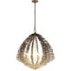Construct 8 Light 28 inch Dark Bronze and French Gold Pendant Ceiling Light