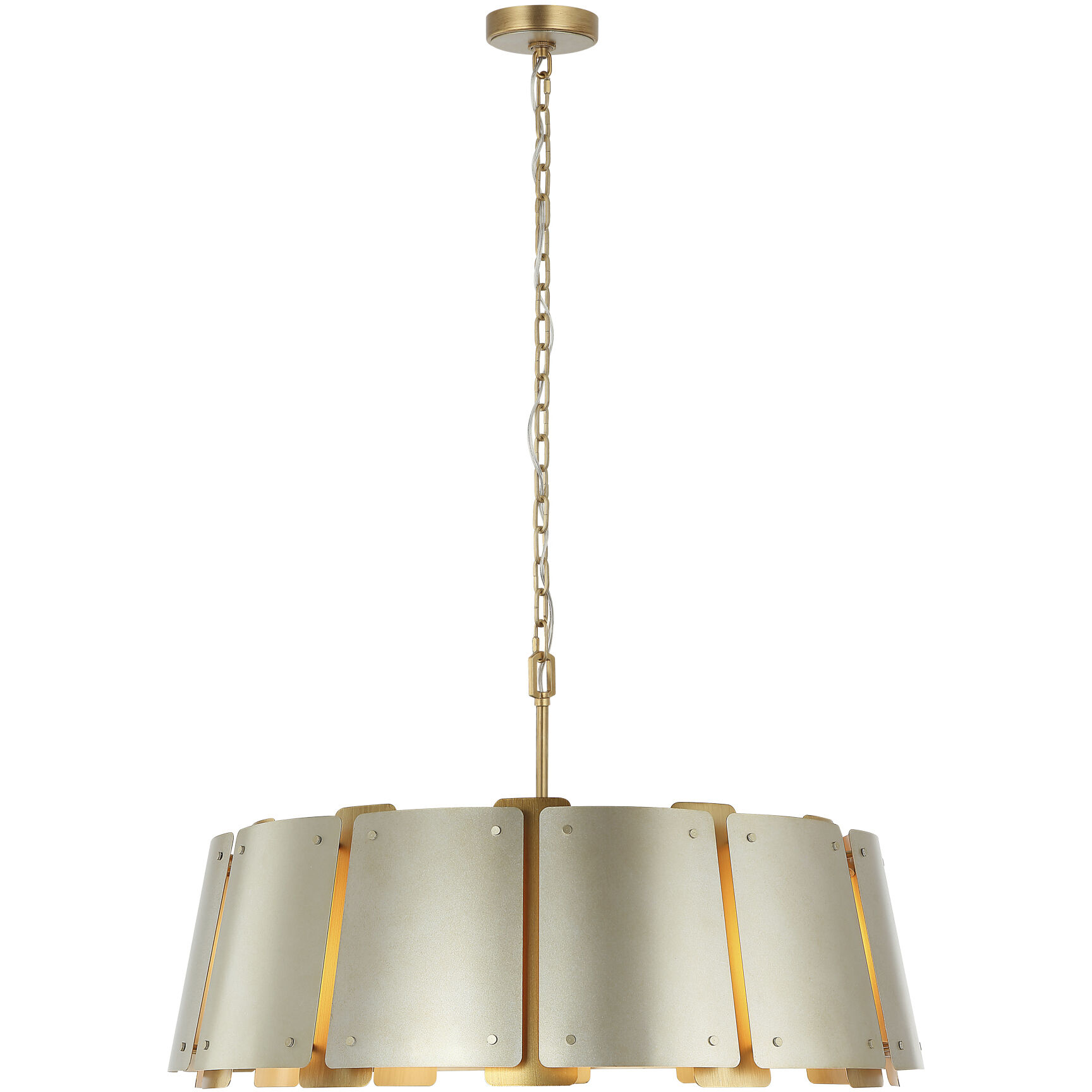 Peep Show 8 Light 32 inch Sunwashed Silver and Brushed Sienna Pendant Ceiling Light