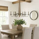 Dinner at 8 Light 48 inch Heritage Bronze and White Oak Chandelier Ceiling Light