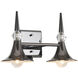 Tromba 2 Light 13.38 inch Black Chrome Bath Vanity Wall Light, Luz Studio
