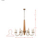 Dinner at 8 Light 48 inch Heritage Bronze and White Oak Chandelier Ceiling Light