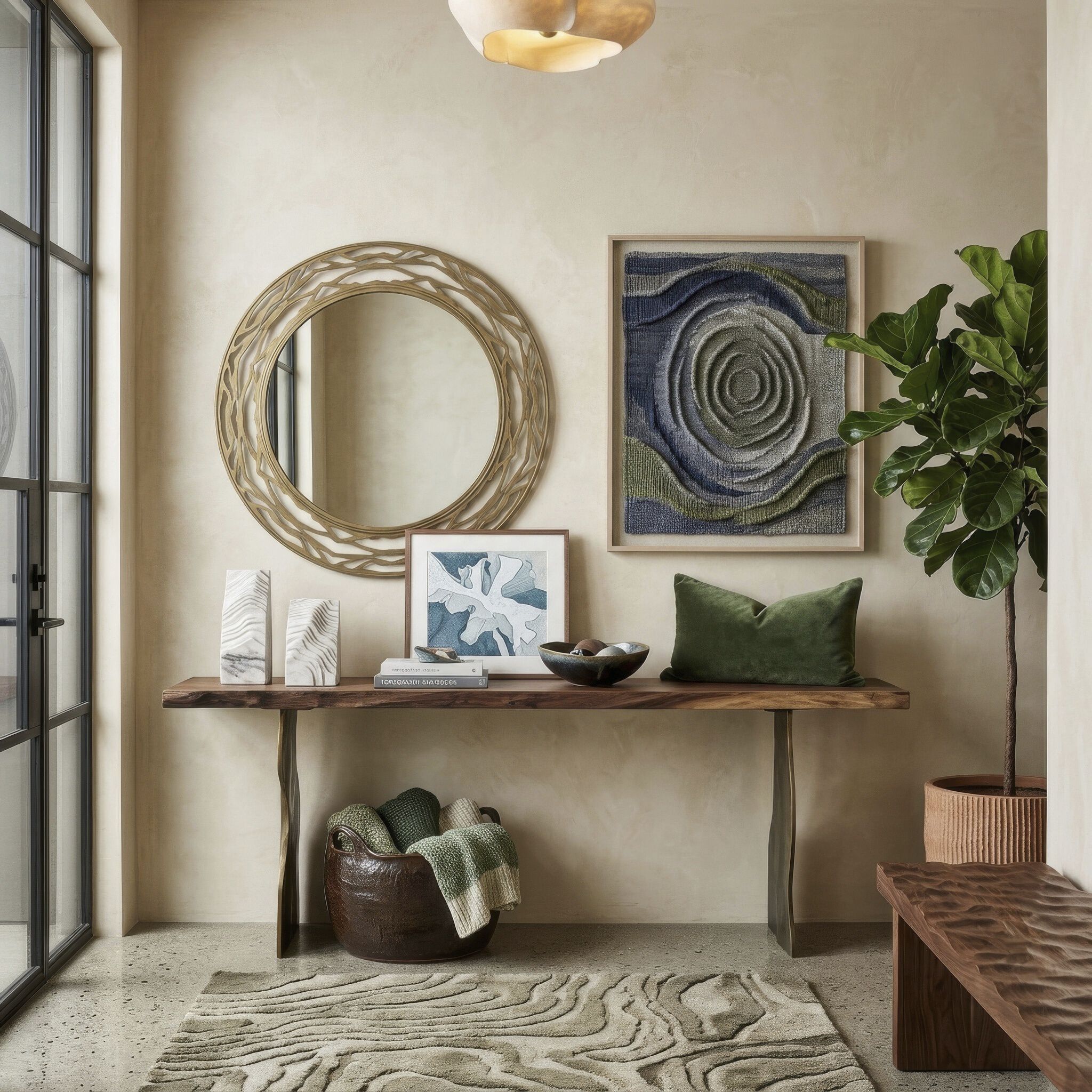 Kato 33 X 33 inch Havana Gold Wall Mirror, Smithsonian Collaboration
