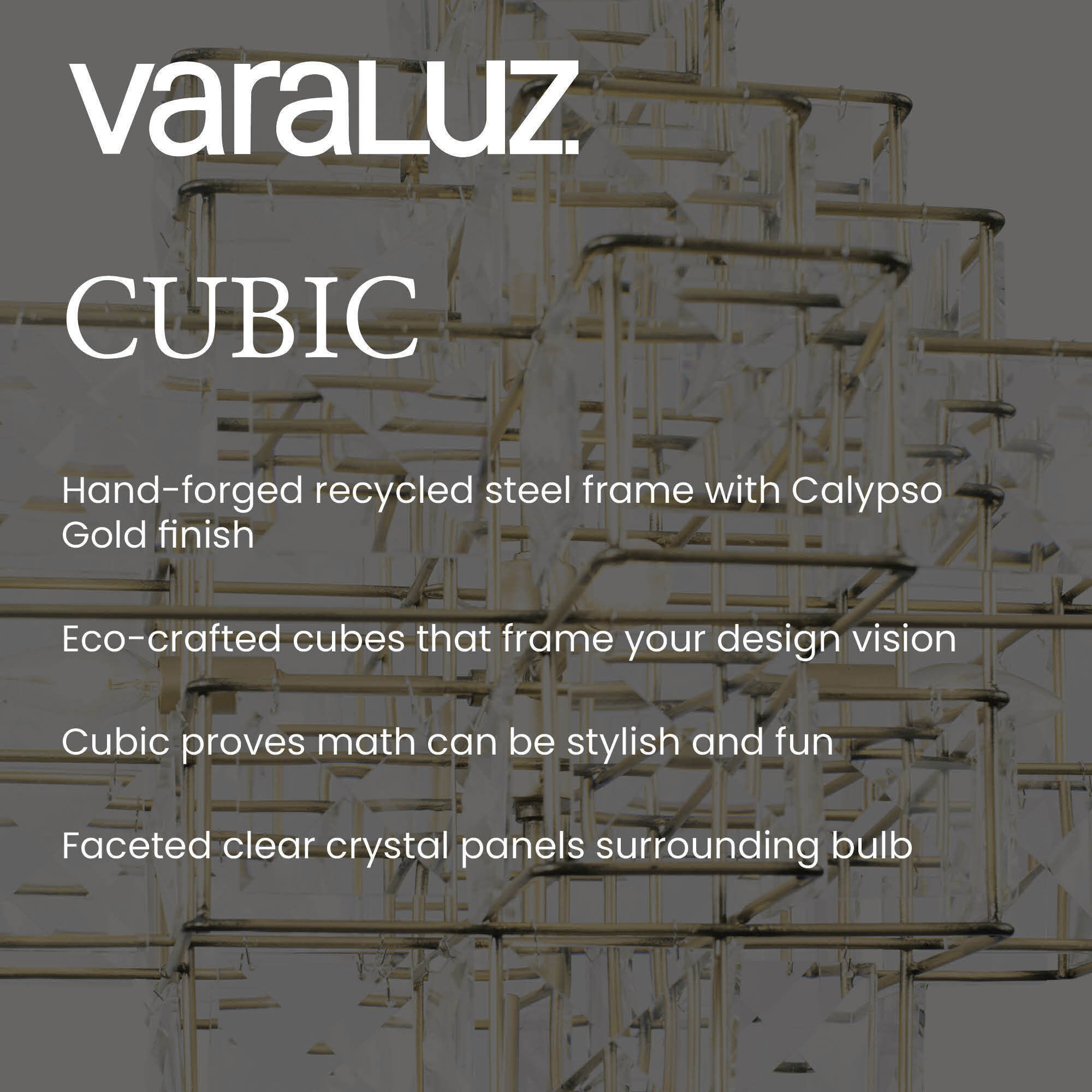 Cubic 5 Light 18.5 inch Calypso Gold Semi-Flush Ceiling Light