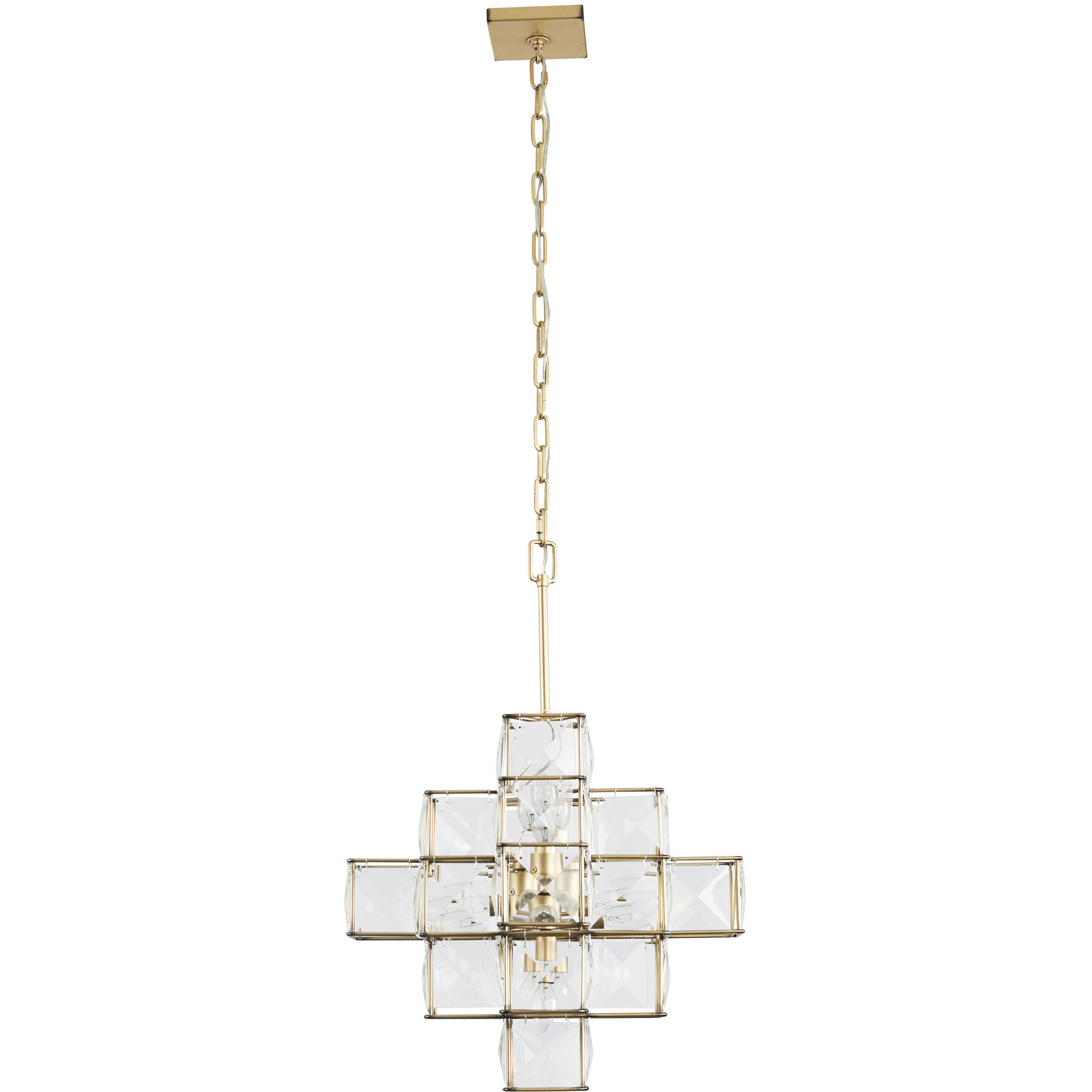 Cubic 6 Light 18.5 inch Calypso Gold Pendant Ceiling Light