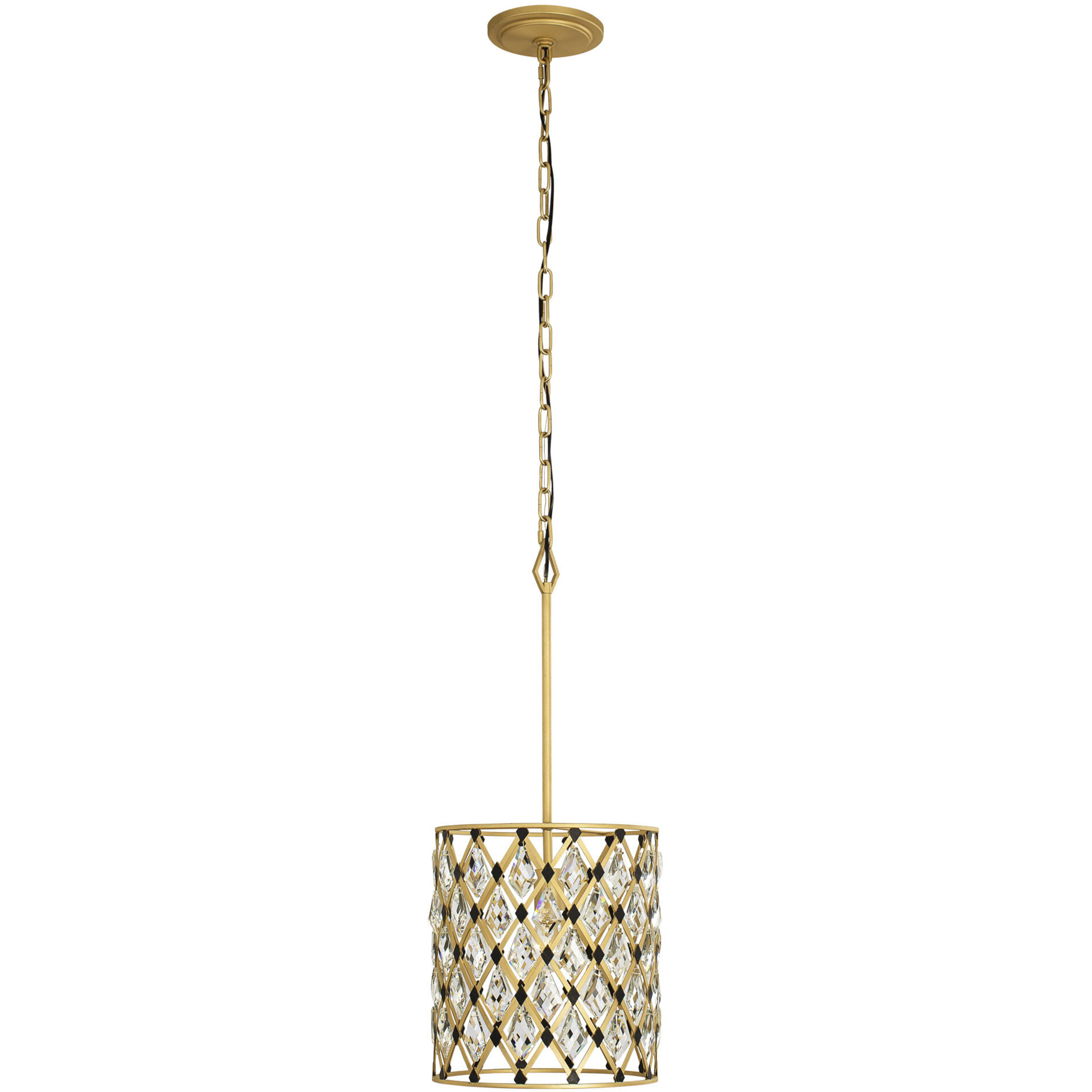 Windsor 1 Light 11.5 inch French Gold and Matte Black Pendant Ceiling Light