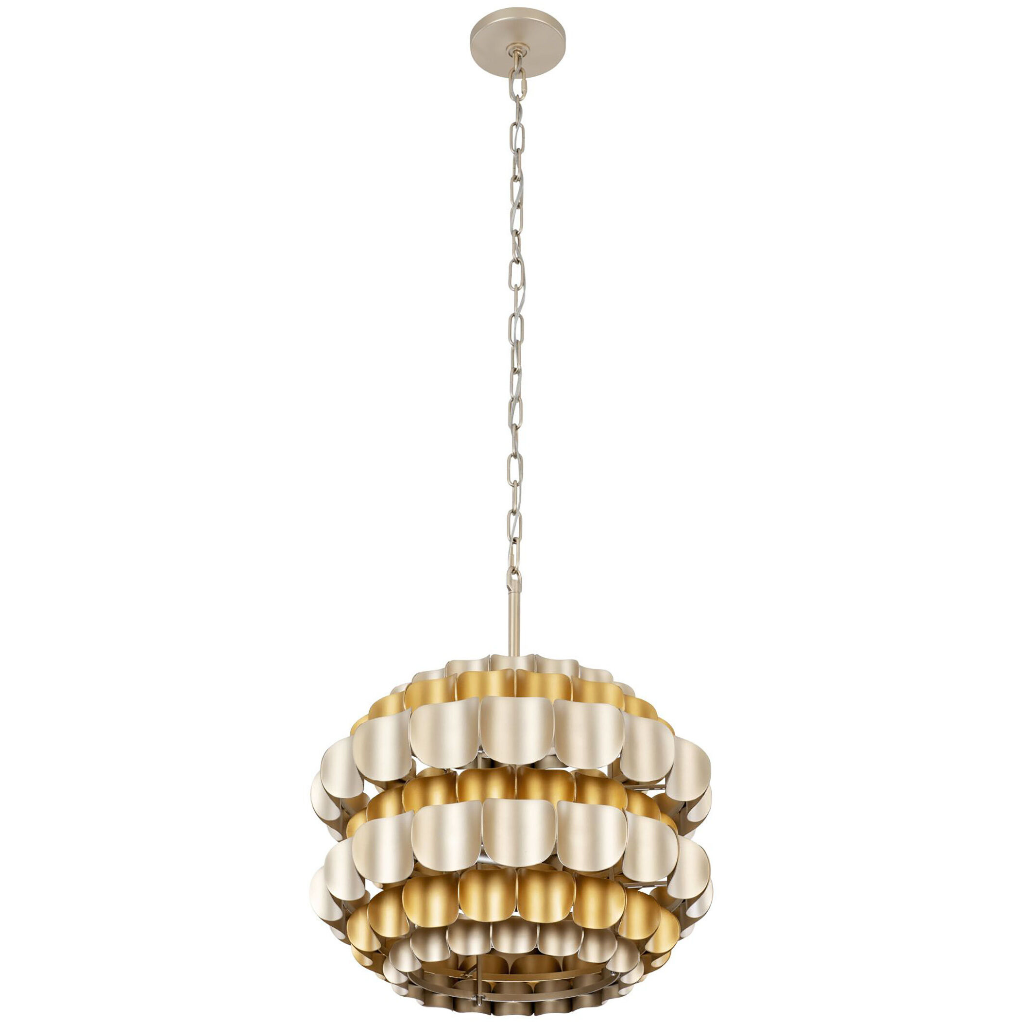 Swoon 3 Light 20 inch Antique Gold Pendant Ceiling Light, Smithsonian Collaboration