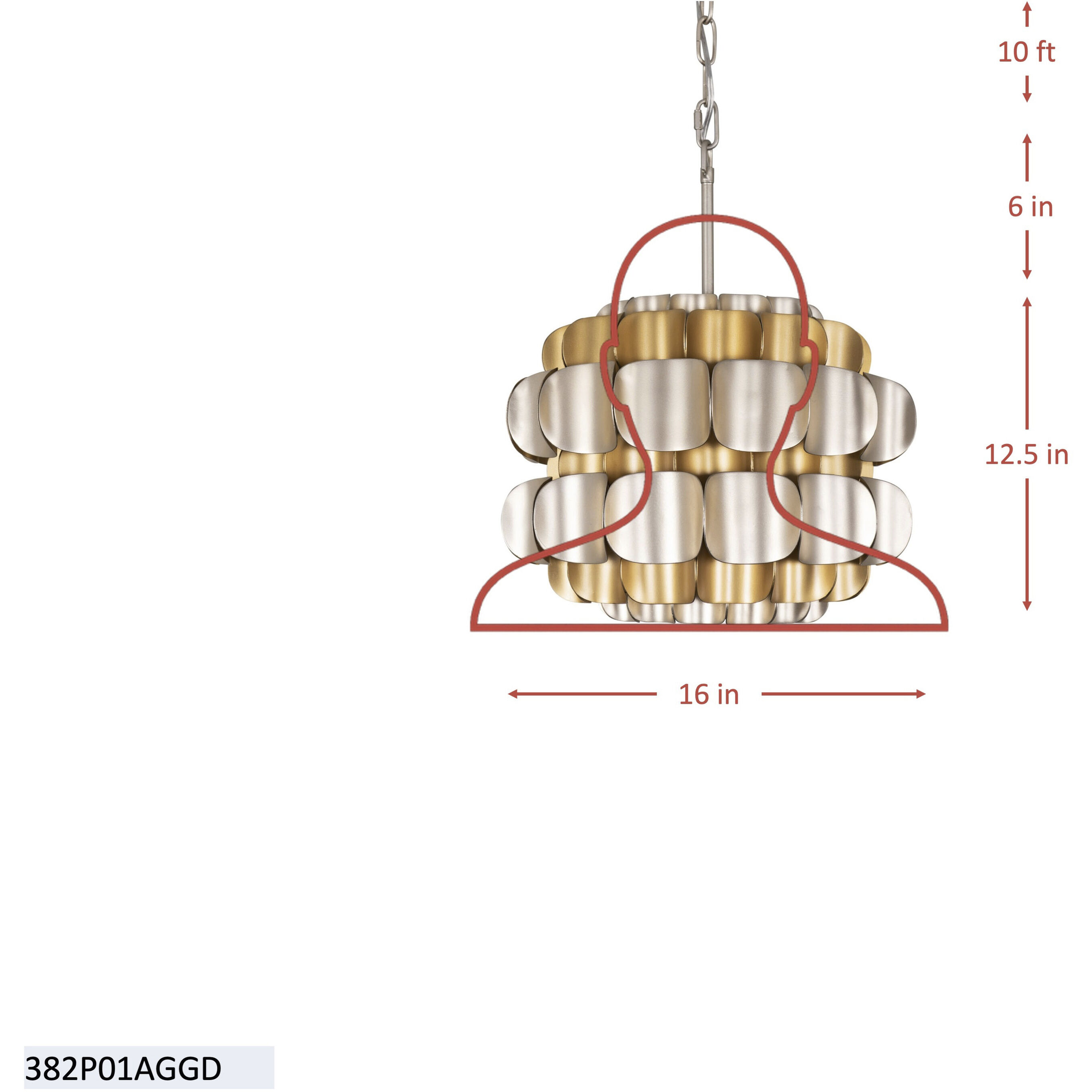 Swoon 1 Light 16 inch Antique Gold/Gold Dust Pendant Ceiling Light, Smithsonian Collaboration