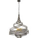 Flow 6 Light 30 inch Matte Black and French Gold Pendant Ceiling Light in Matte Black/French Gold
