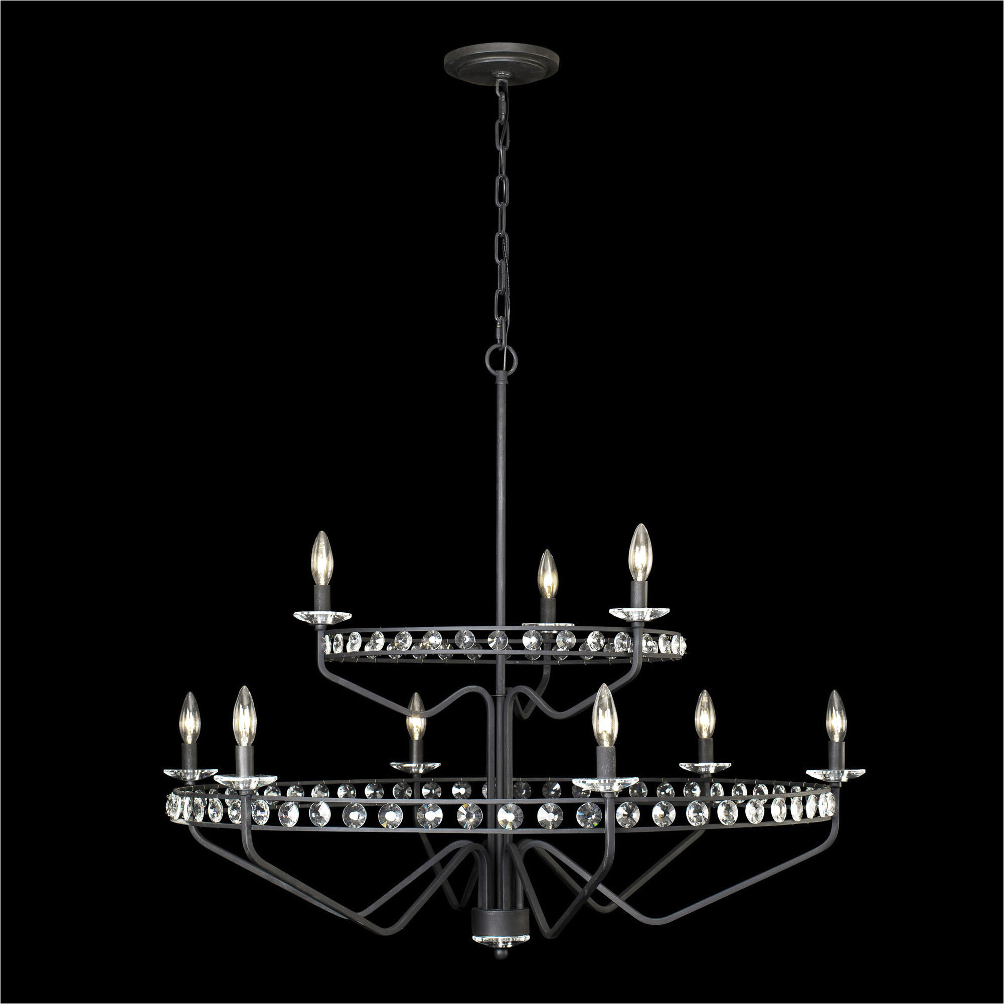Monroe 9 Light 40 inch Carbon Black Chandelier Ceiling Light