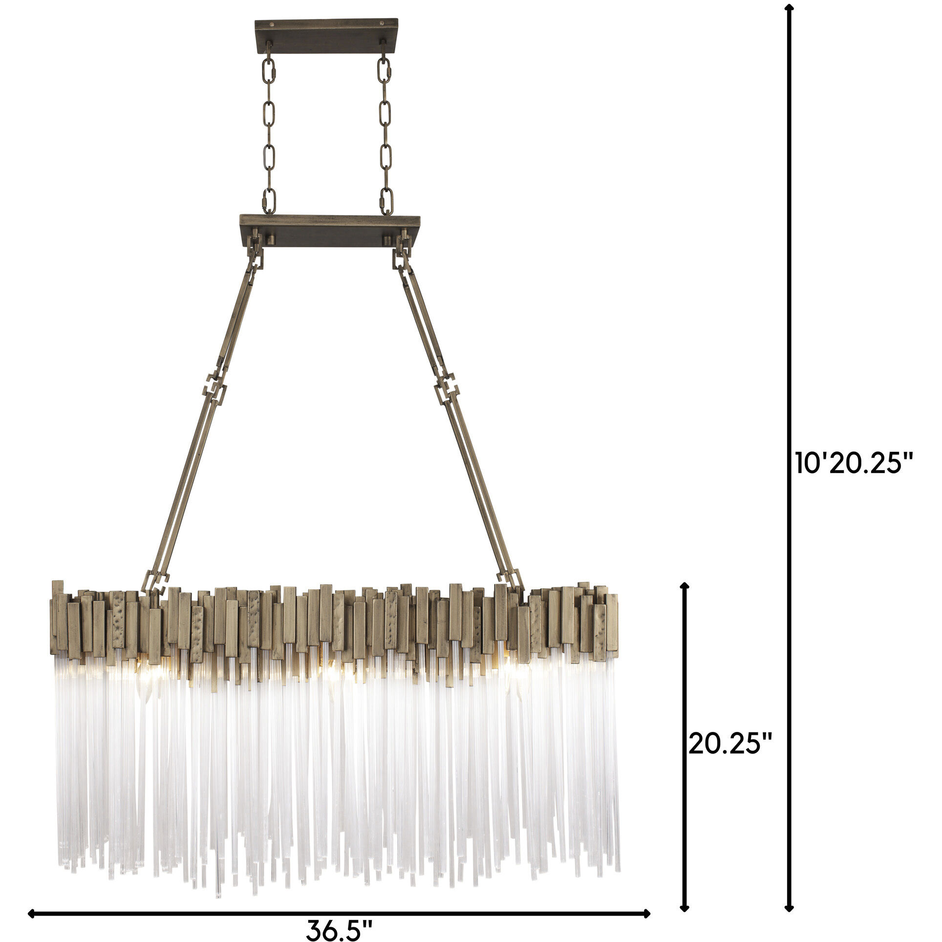 Matrix 6 Light 36.5 inch Havana Gold Linear Pendant Ceiling Light