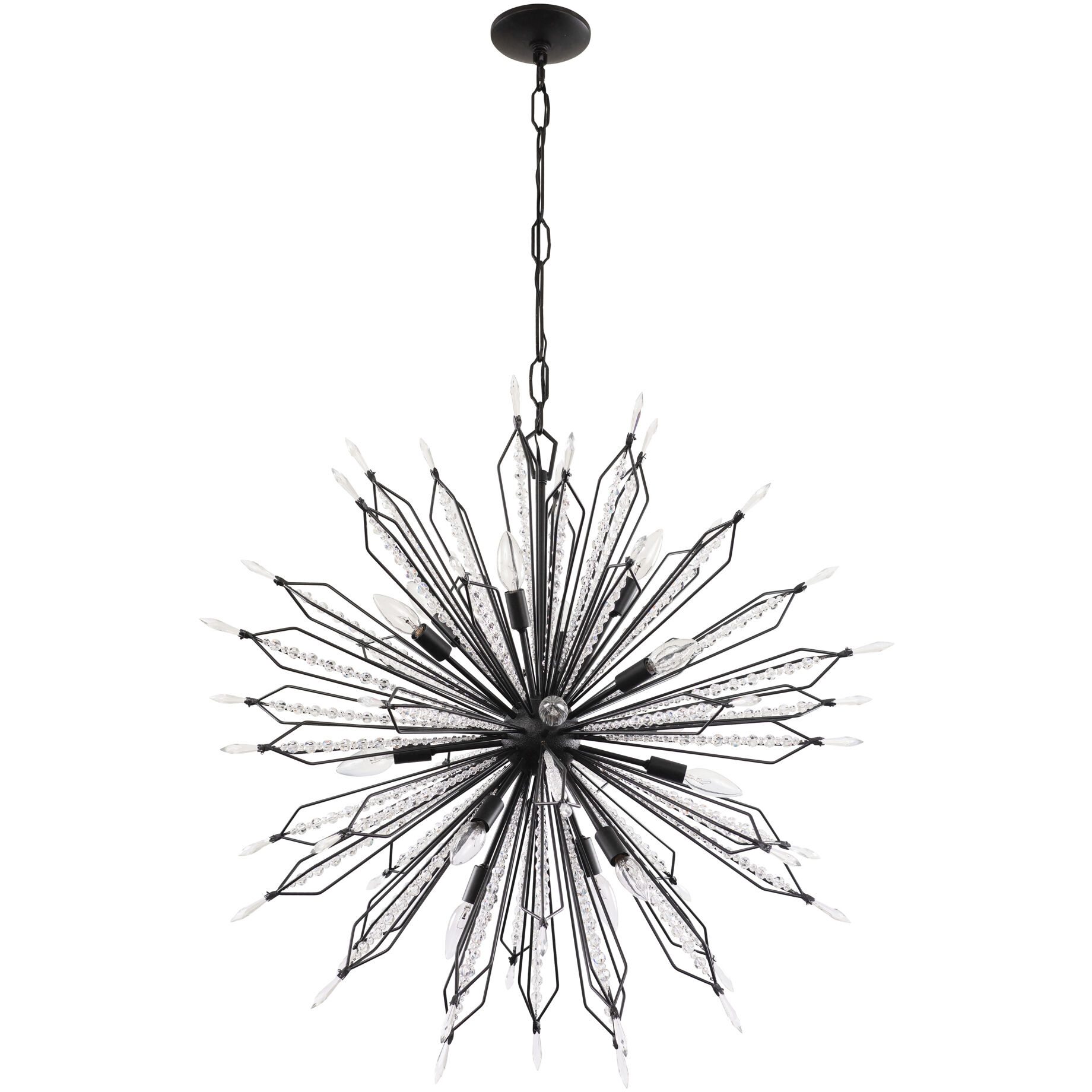 Orbital 16 Light 36 inch Carbon Pendant Ceiling Light