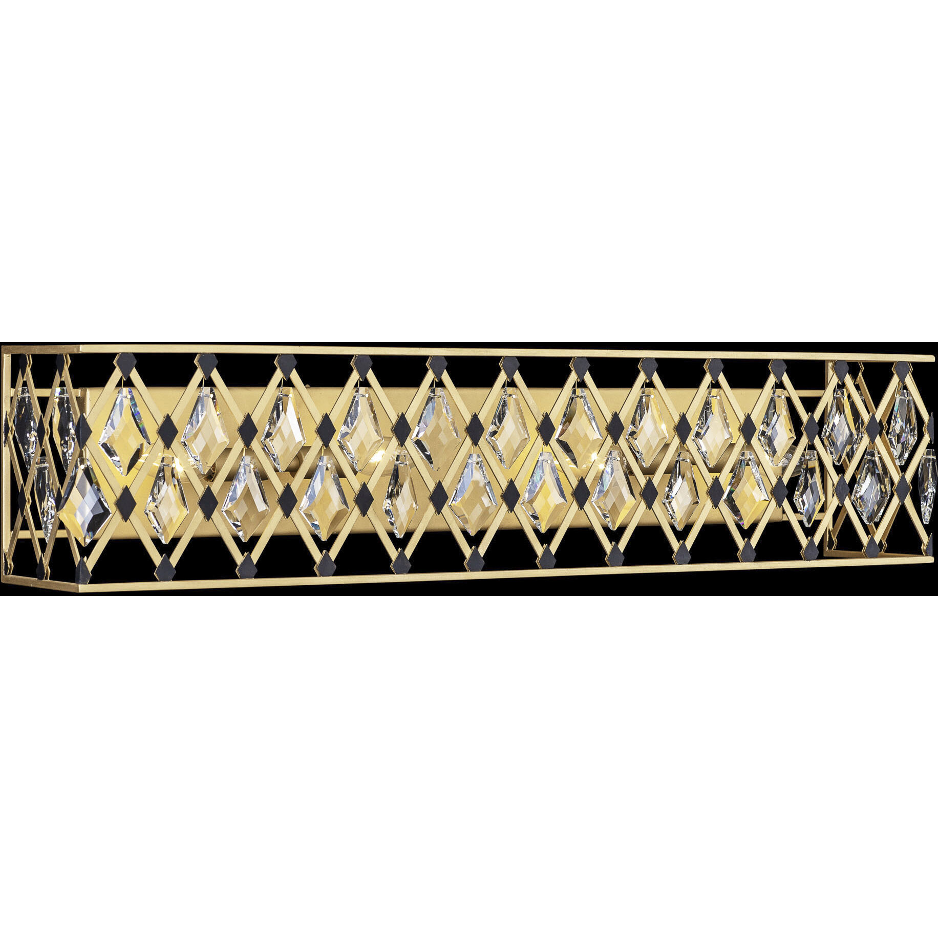 Windsor 4 Light 31 inch French Gold and Matte Black Bath Vanity Light Wall Light