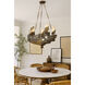 Flow 6 Light 28.5 inch Hammered Ore Chandelier Ceiling Light