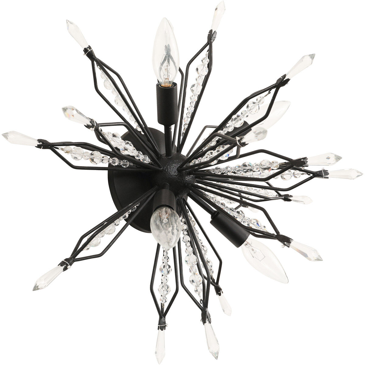 Orbital 4 Light 18.3 inch Carbon Semi-Flush Ceiling Light