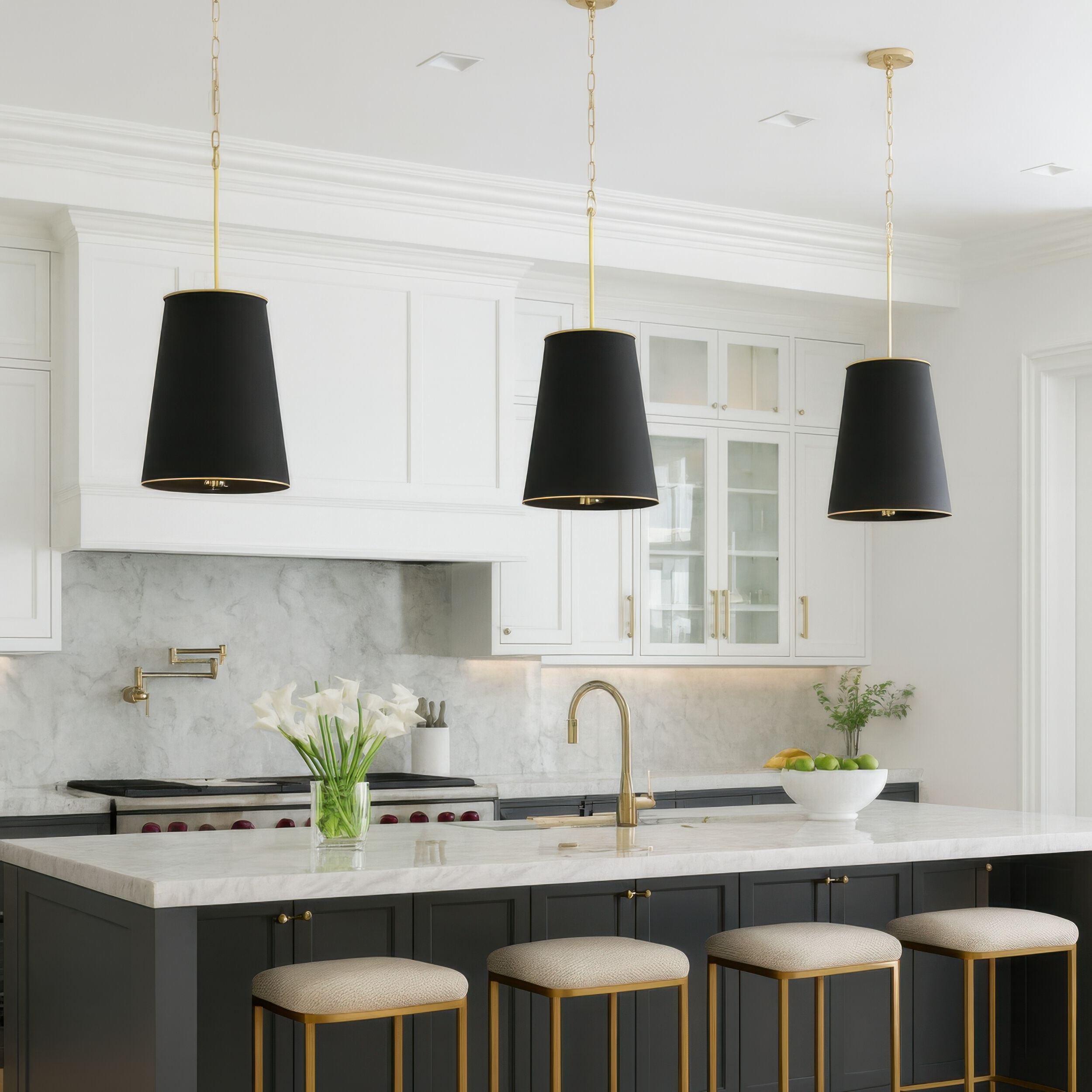 Coco 9 Light 20 inch Matte Black/French Gold Foyer Pendant Ceiling Light