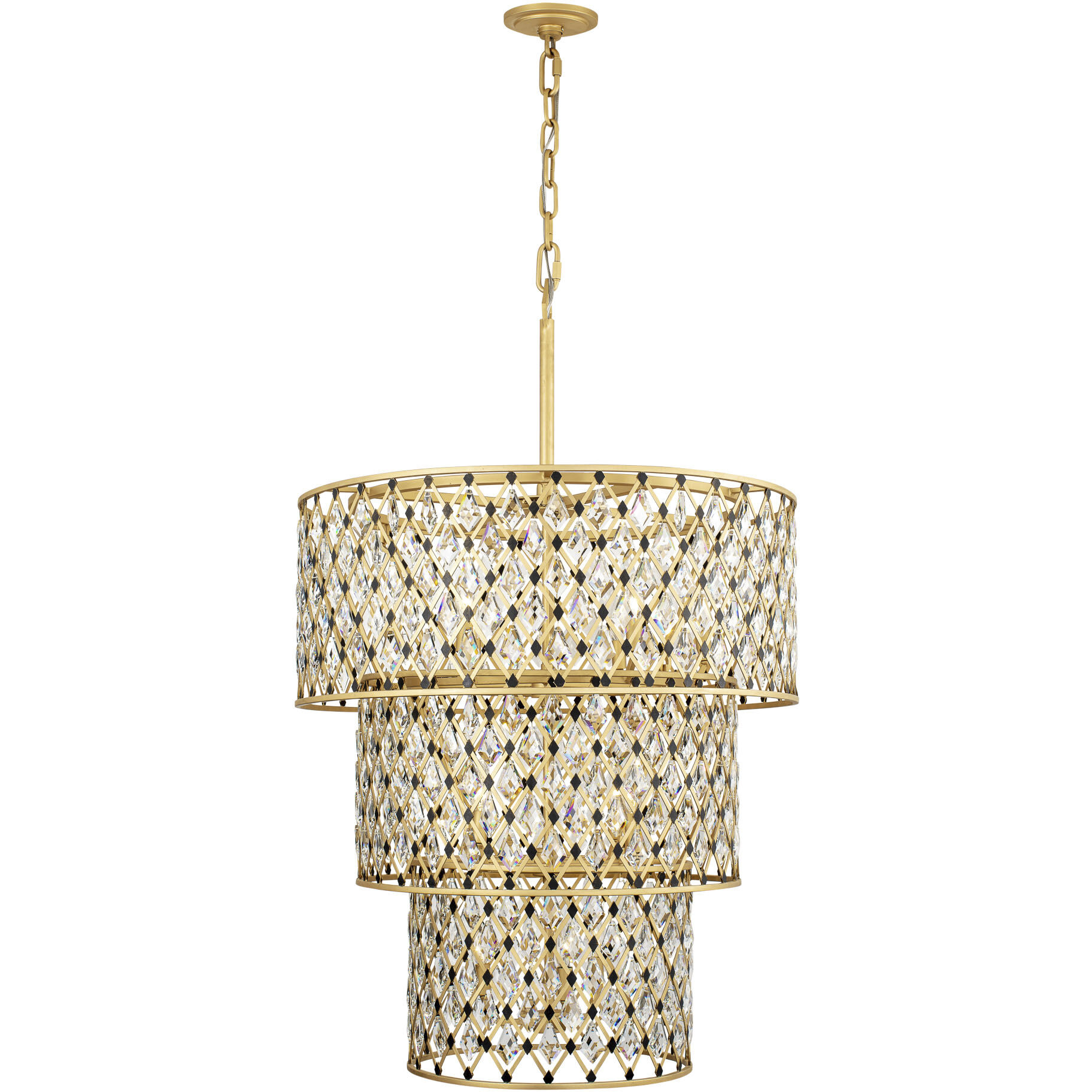 Windsor 13 Light 31.75 inch French Gold and Matte Black Chandelier Ceiling Light