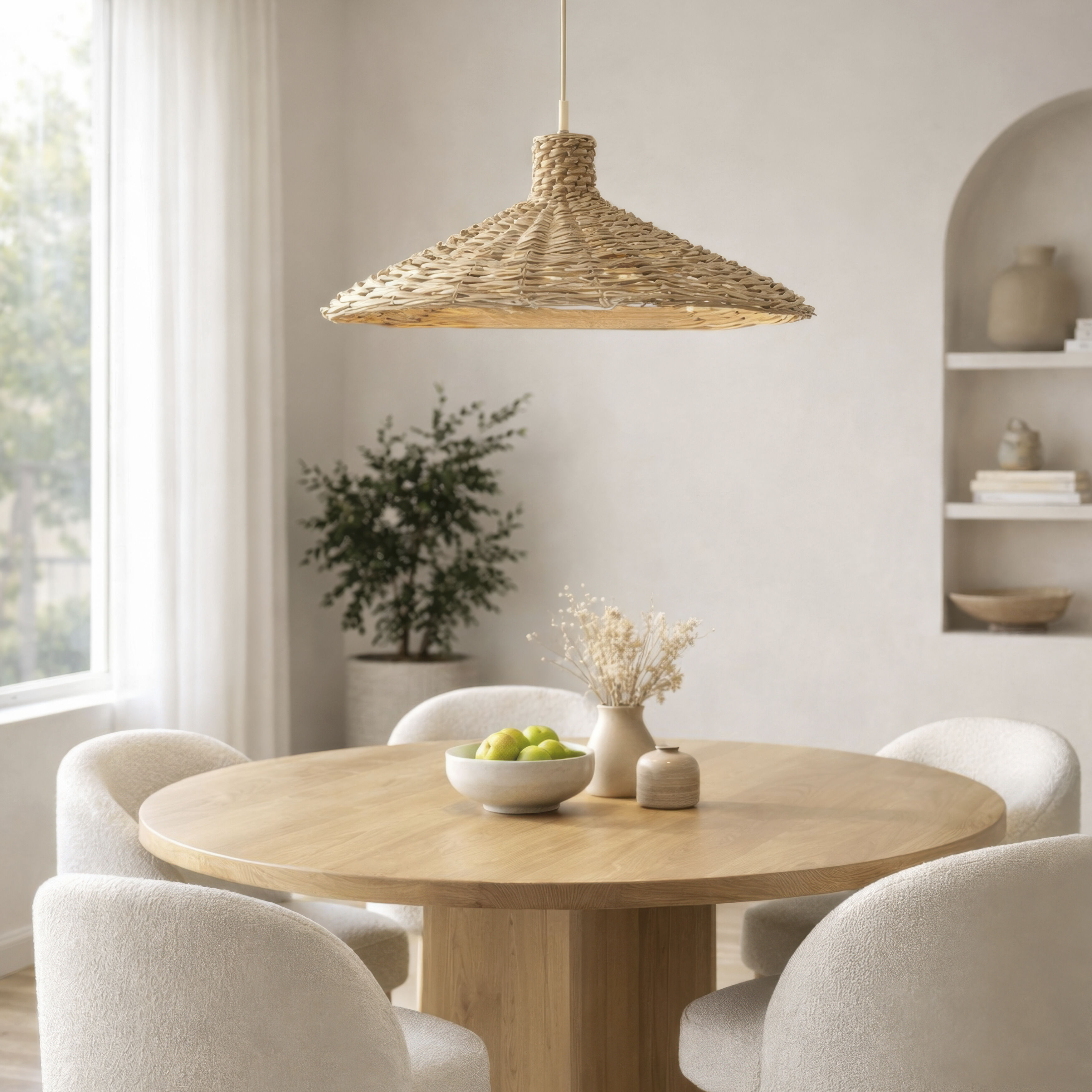 Hilton Head 5 Light 26.25 inch French Gold with Natural Seagrass Pendant Ceiling Light