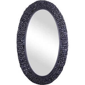 Athena 40.25 X 24.25 inch Matte Black with Midnight Blue Seagrass Wall Mirror