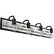 Abbey Rose 4 Light 34 inch Black and Galvanized Bath Vanity Light Wall Light