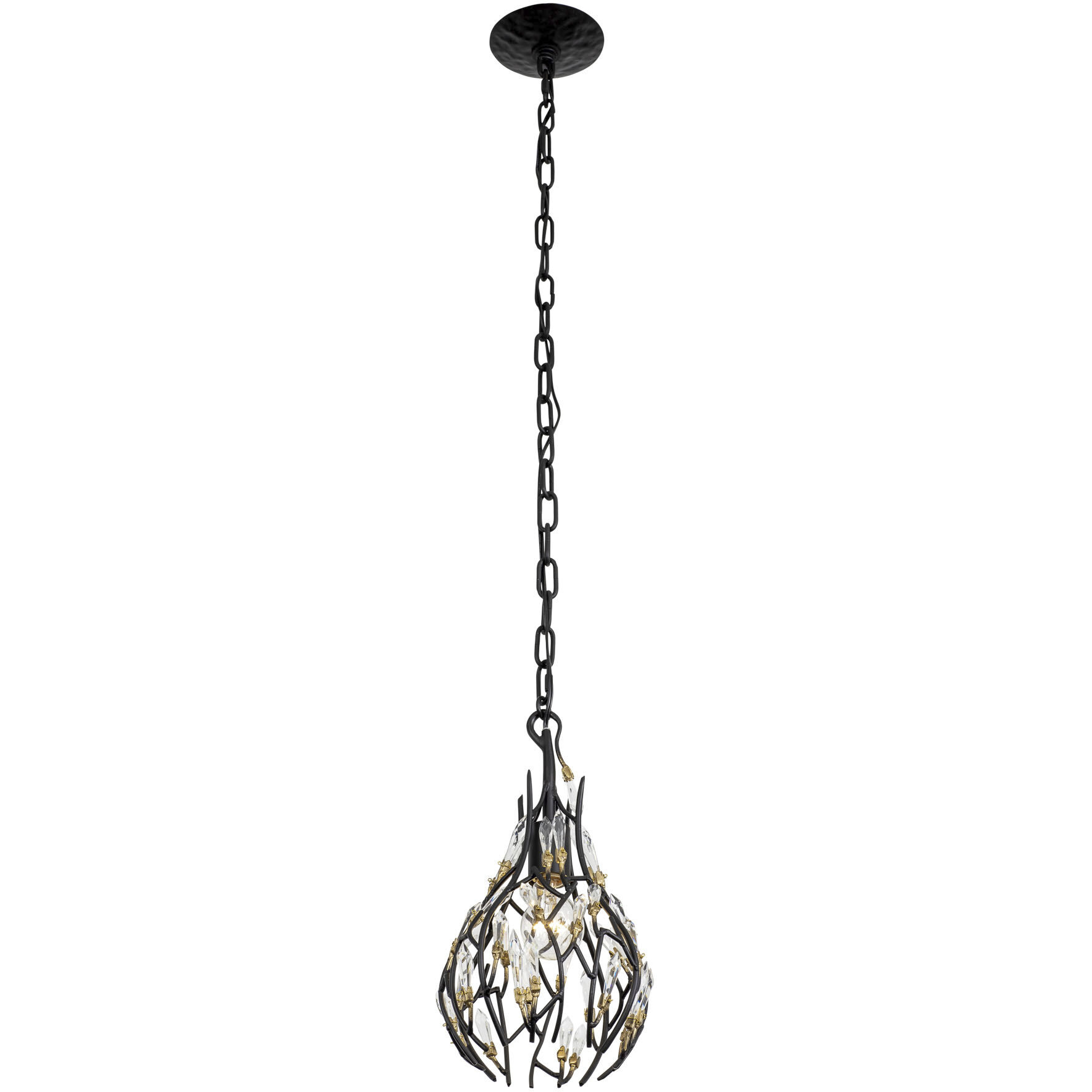 Bask 1 Light 8 inch Matte Black and French Gold Mini Pendant Ceiling Light in Matte Black/French Gold