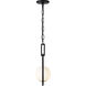 Stopwatch 1 Light 12 inch Matte Black and French Gold Pendant Ceiling Light