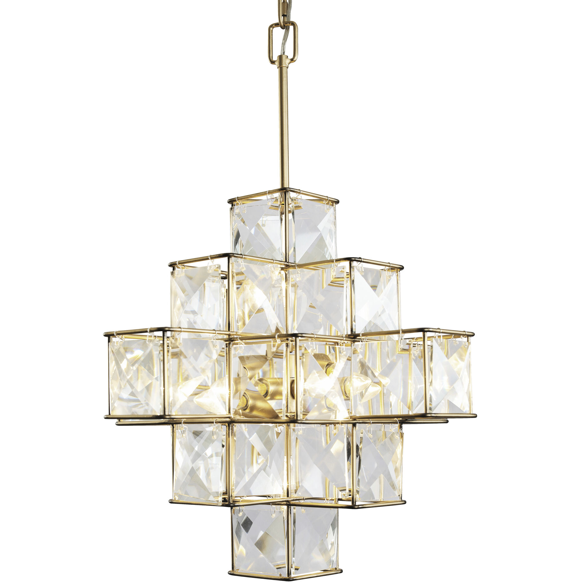 Cubic 6 Light 18.5 inch Calypso Gold Pendant Ceiling Light