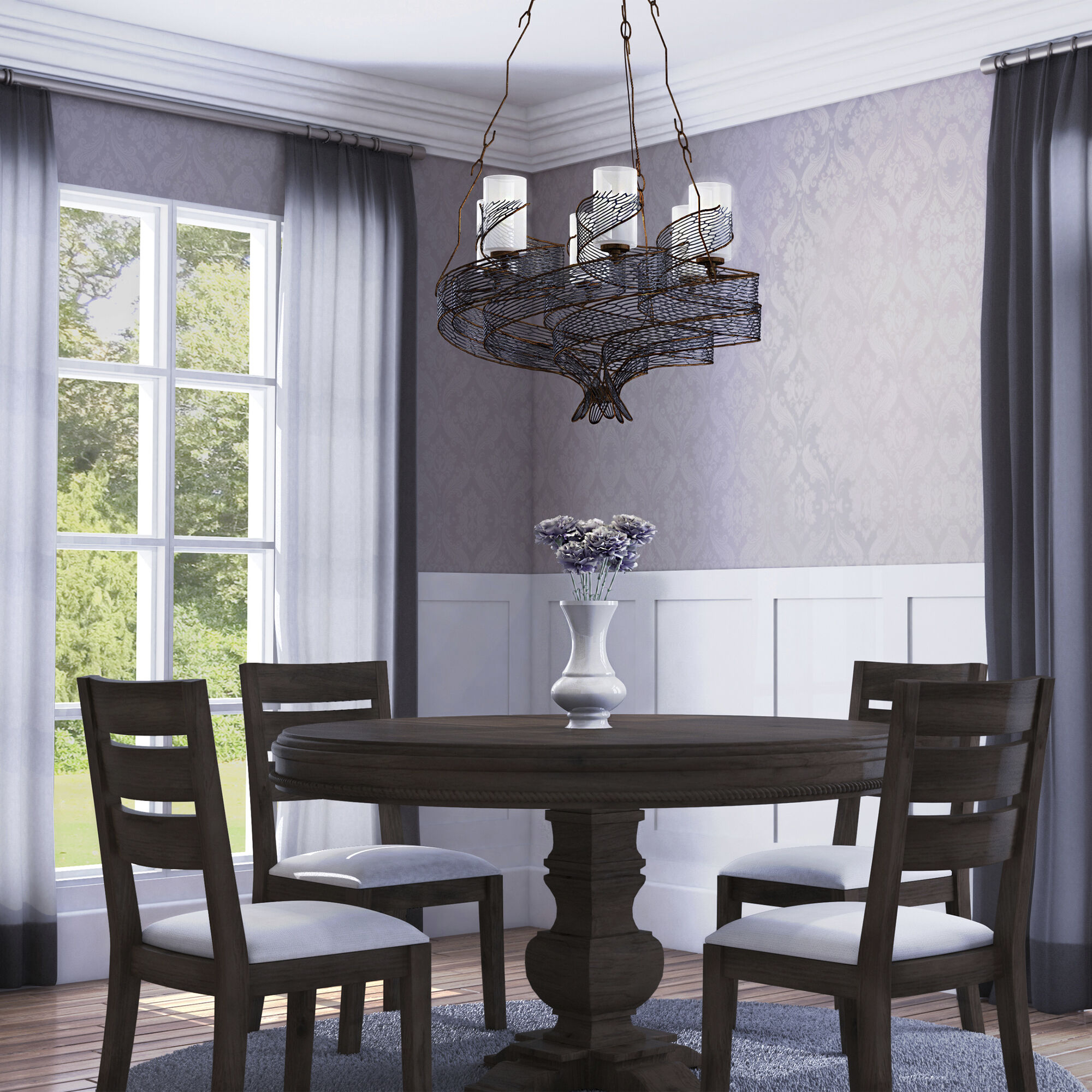 Flow 6 Light 28.5 inch Hammered Ore Chandelier Ceiling Light