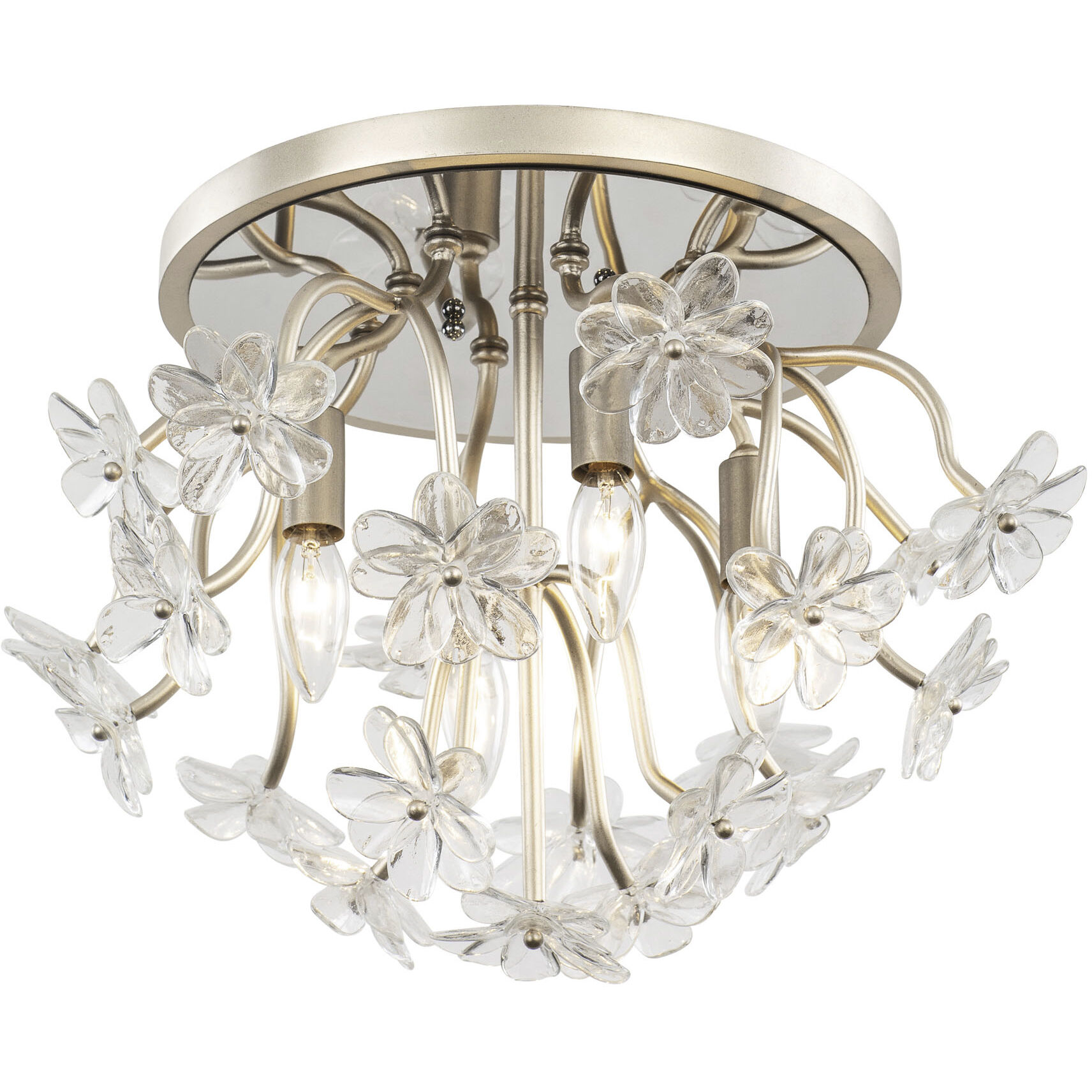 Wildflower 4 Light 19 inch Gold Dust Semi-Flush Ceiling Light, Smithsonian Collaboration