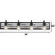 Abbey Rose 4 Light 34 inch Black and Galvanized Bath Vanity Light Wall Light